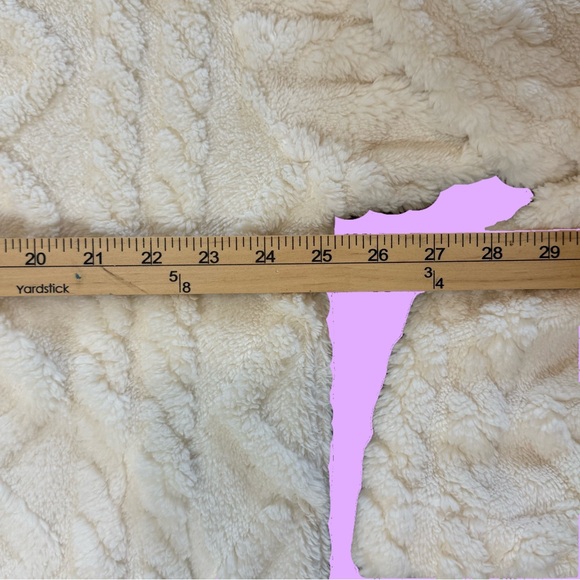 Eddie Bauer Cozy Cable Fleece Pullover Mock Neck Ivory/Cream - Picture 8 of 13